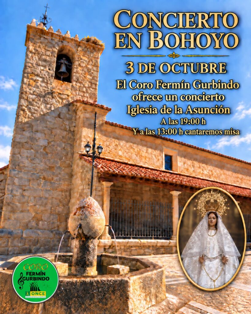 Cartel Concierto Bohoyo Coro Fermín Gurbindo ONCE 2026